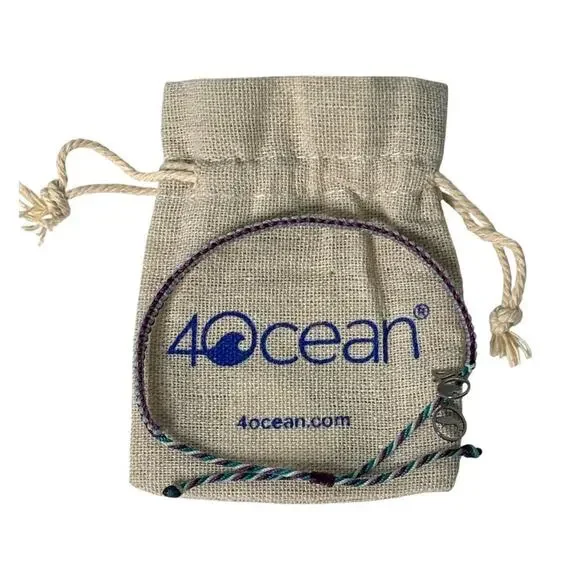 4Ocean Sperm Whale Beaded Bracelet Purple Teal Aqua with Gift Bag - Picture 2 of 6